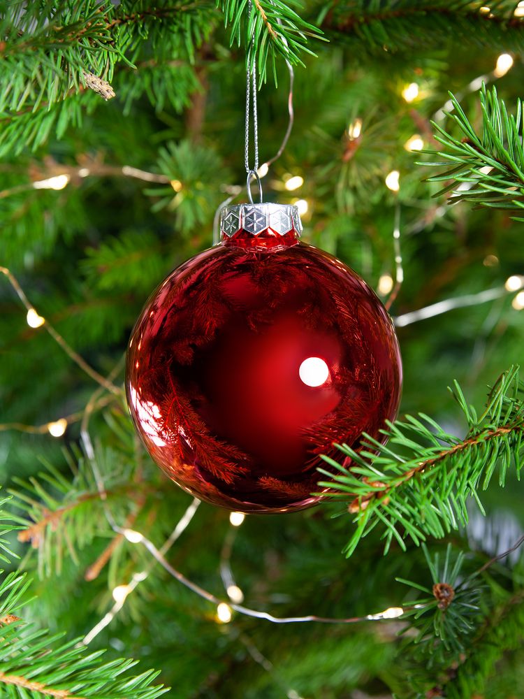 Елочный шар Finery Gloss, 8 см, глянцевый красный — изображение 6