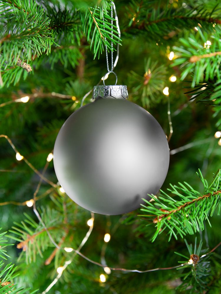 Елочный шар Finery Matt, 8 см, матовый серебристый — изображение 6