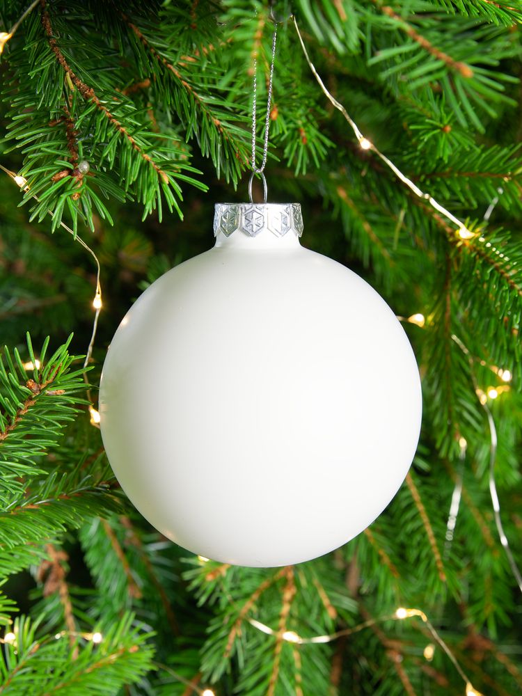 Елочный шар Finery Matt, 10 см, матовый белый — изображение 7