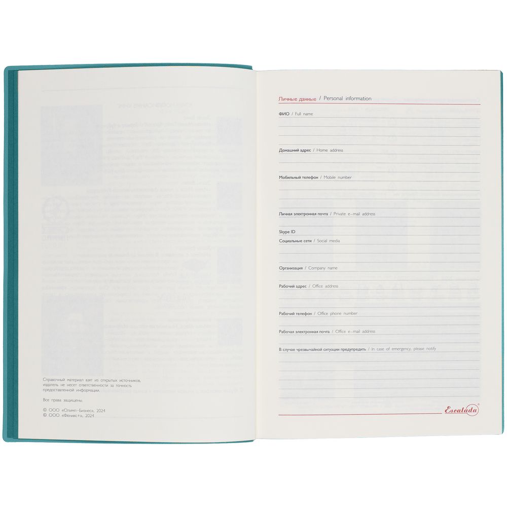 Ежедневник Martos, недатированный, бирюзовый — изображение 11