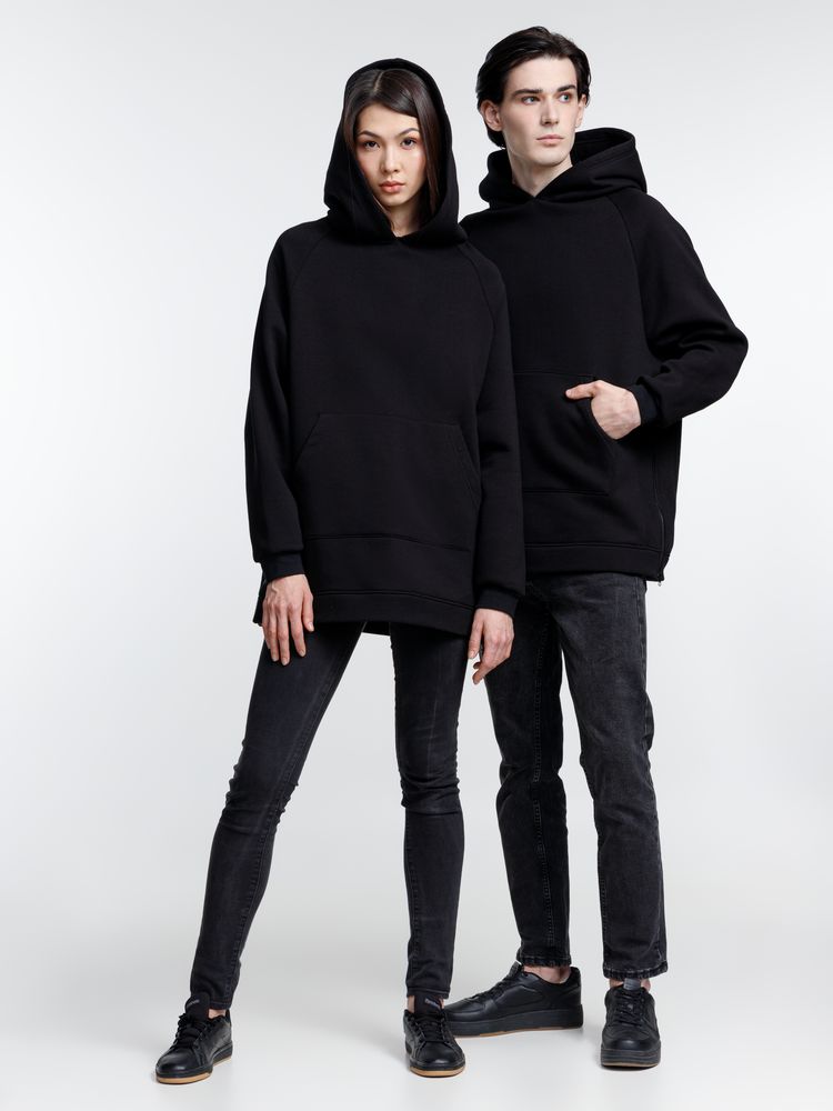 Худи унисекс оверсайз Easy Street, черное — изображение 14