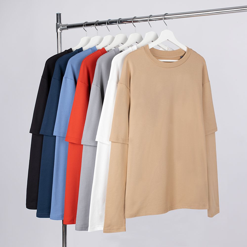 Футболка оверсайз с двойным рукавом Kosmos, темно-синяя — изображение 4