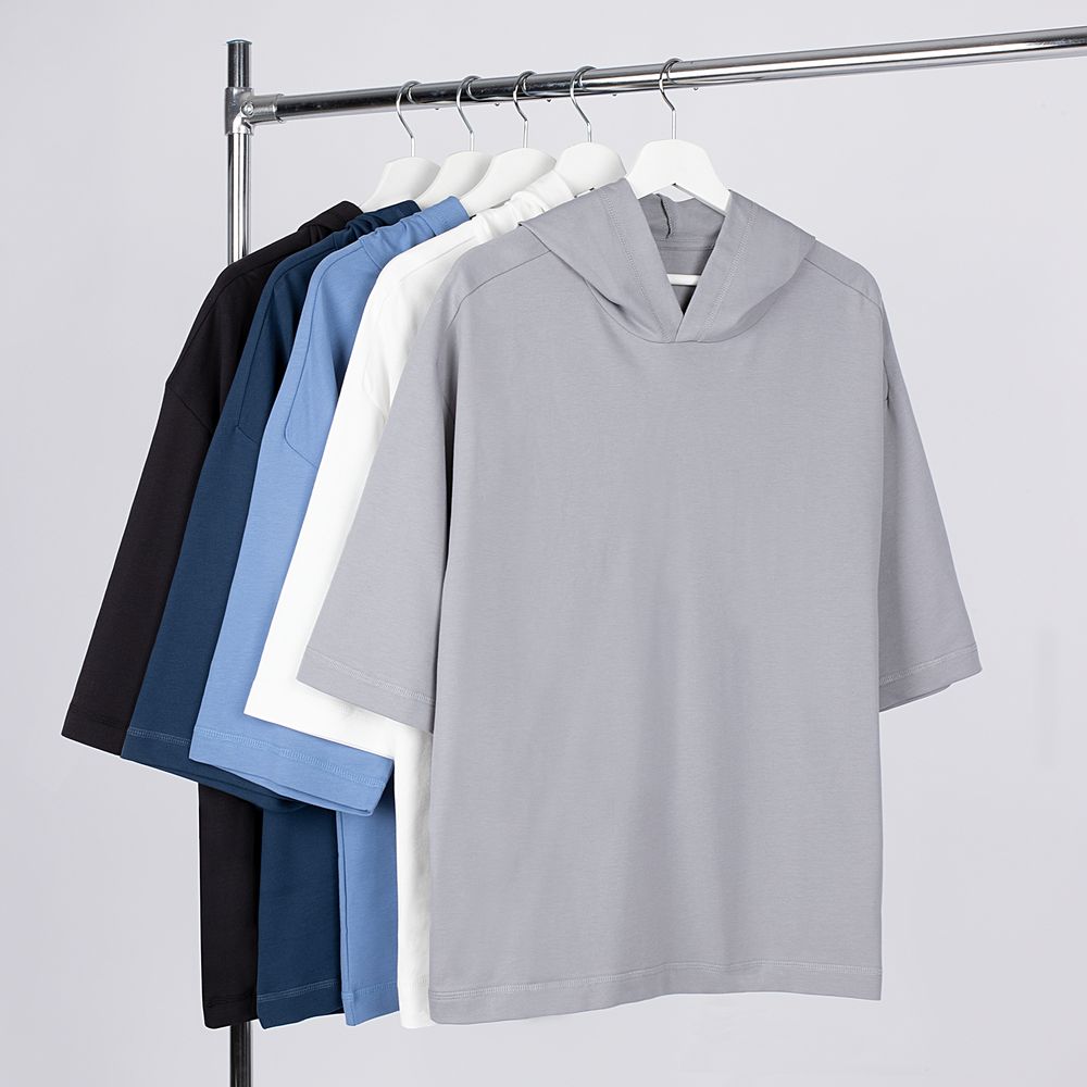 Футболка оверсайз унисекс с капюшоном Neofit, молочно-белая — изображение 4