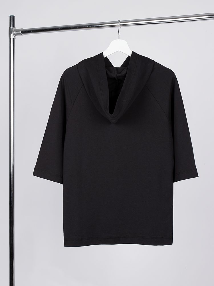 Футболка оверсайз унисекс с капюшоном Neofit, черная — изображение 3