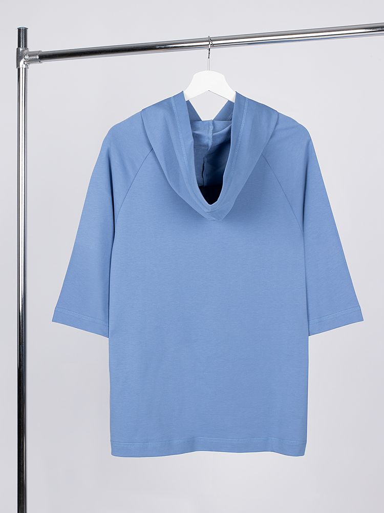 Футболка оверсайз унисекс с капюшоном Neofit, синяя — изображение 3