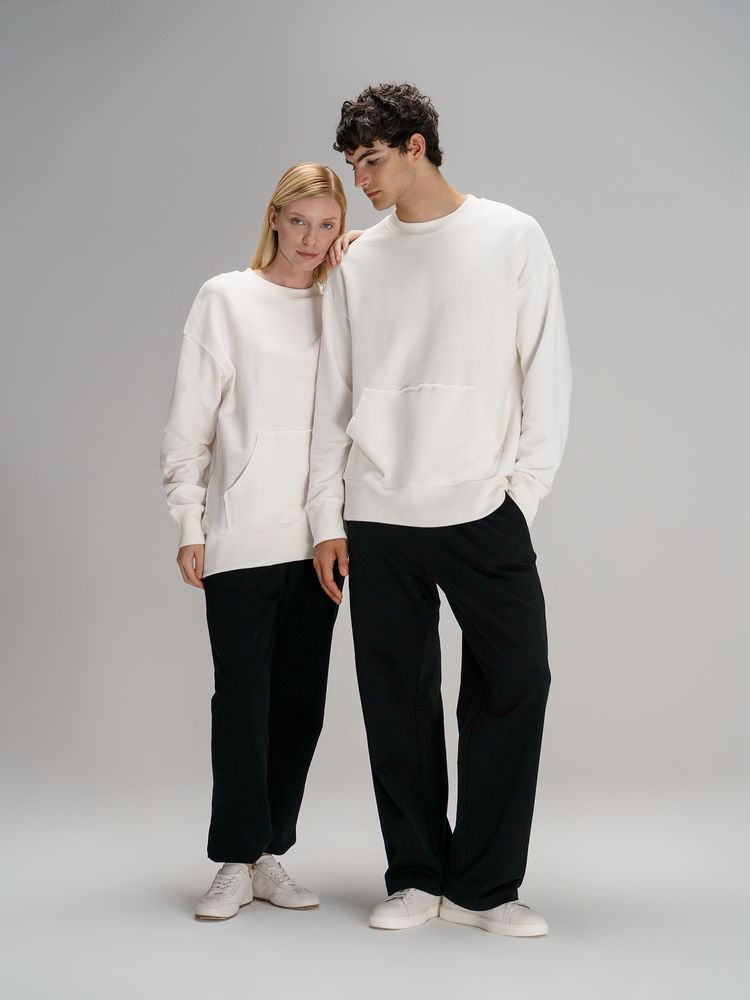 Свитшот оверсайз унисекс Vozduh, молочно-белый — изображение 11
