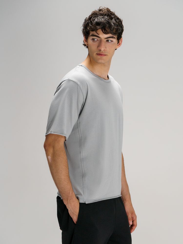 Футболка оверсайз унисекс Vozduh, светло-серая — изображение 10