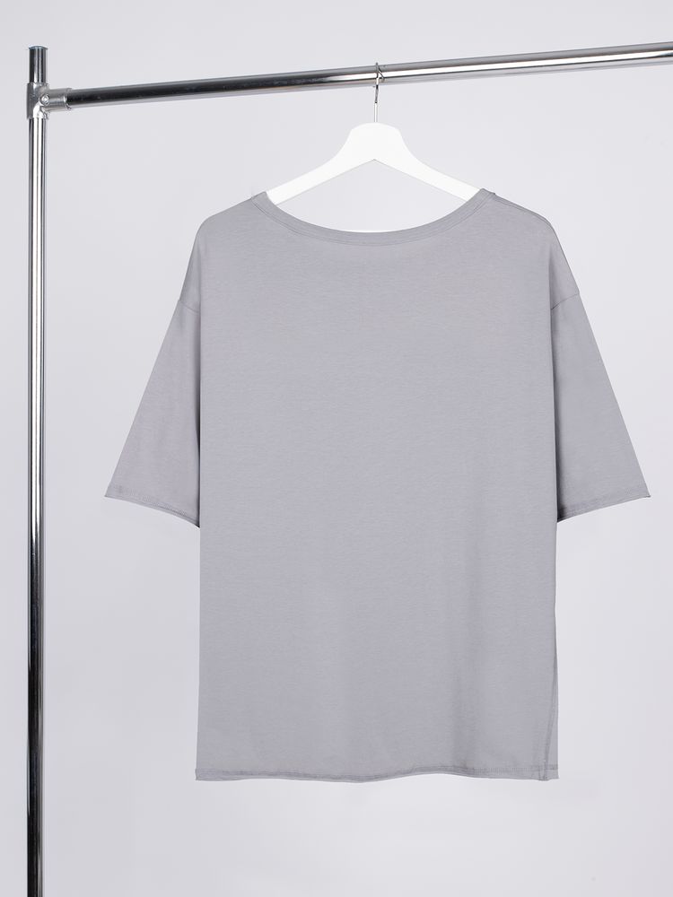 Футболка оверсайз унисекс Vozduh, светло-серая — изображение 3