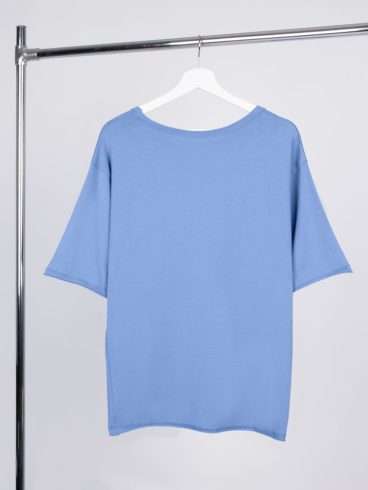 Футболка оверсайз унисекс Vozduh, синяя — изображение 3