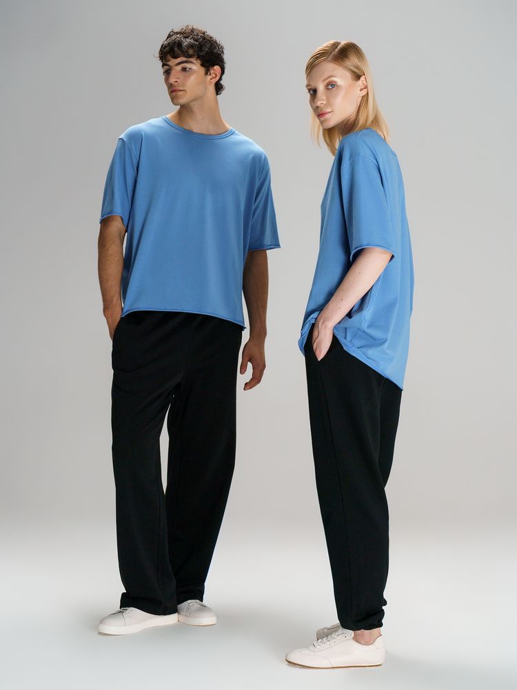 Футболка оверсайз унисекс Vozduh, синяя — изображение 11