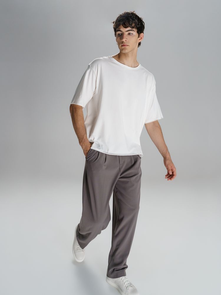 Футболка оверсайз унисекс Vozduh, молочно-белая — изображение 10