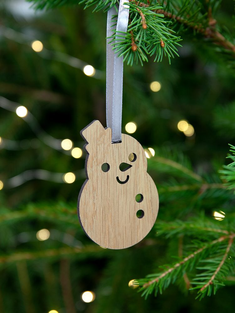 Деревянная подвеска Christmate, снеговик — изображение 5