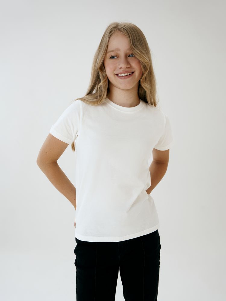 Футболка детская T-Bolka Kids, белая (теплый оттенок) — изображение 5