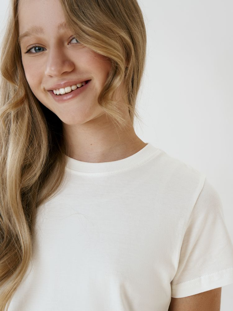 Футболка детская T-Bolka Kids, белая (теплый оттенок) — изображение 7