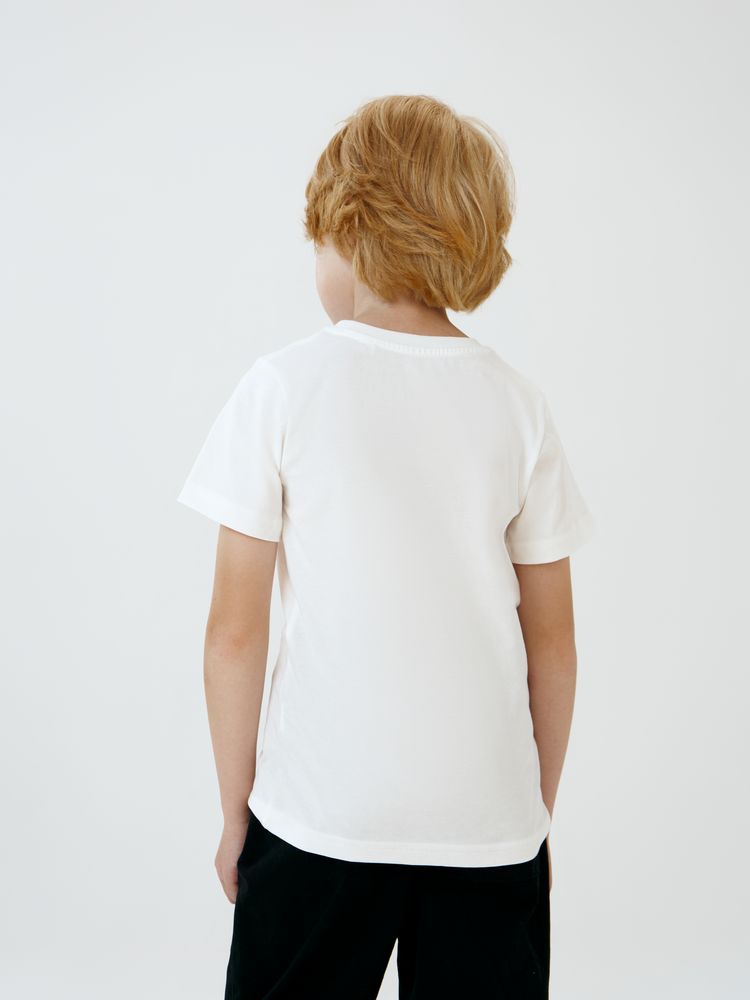 Футболка детская T-Bolka Kids, белая (теплый оттенок) — изображение 9