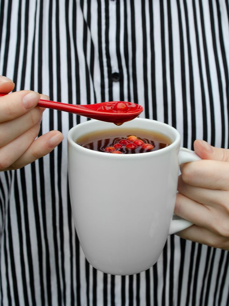 Кружка с ложкой Cheer Up, белая с оранжевой — изображение 5