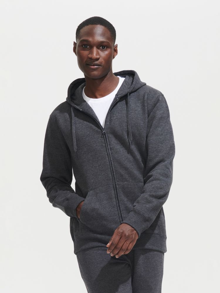 Толстовка мужская на молнии с капюшоном Seven Men, черная — изображение 5