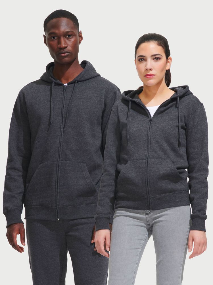 Толстовка женская на молнии с капюшоном Seven Women, серый меланж — изображение 6