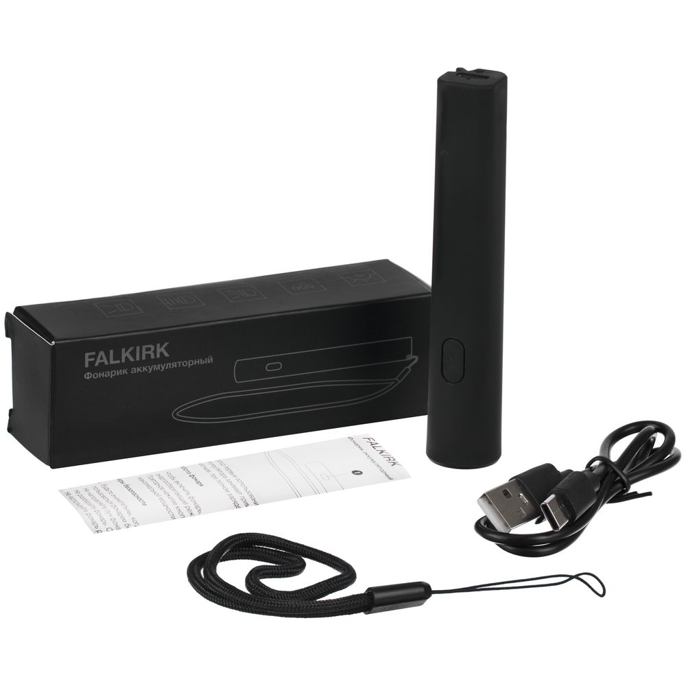 Фонарик аккумуляторный Falkirk, черный — изображение 8