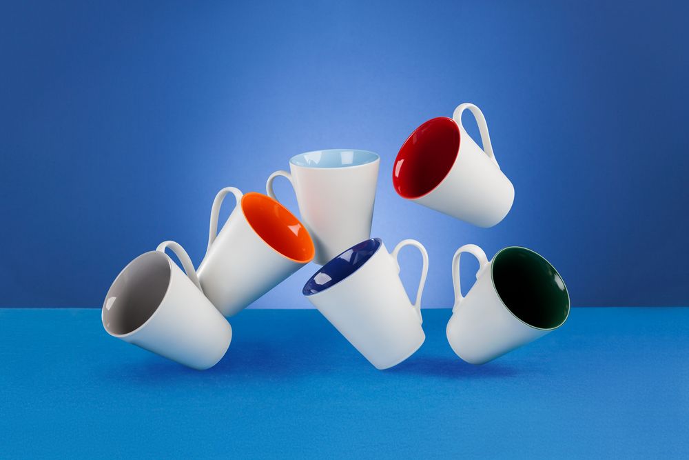 Кружка New Bell матовая, белая с синим — изображение 5