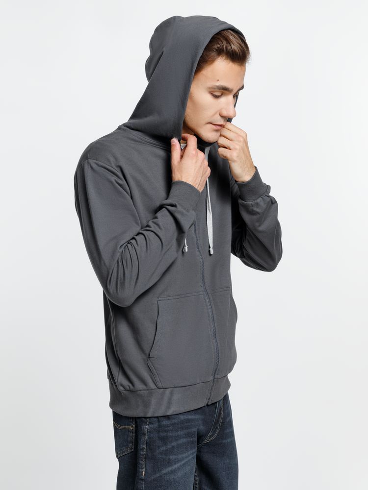 Толстовка на молнии с капюшоном Siverga, темно-серая (графит) — изображение 7