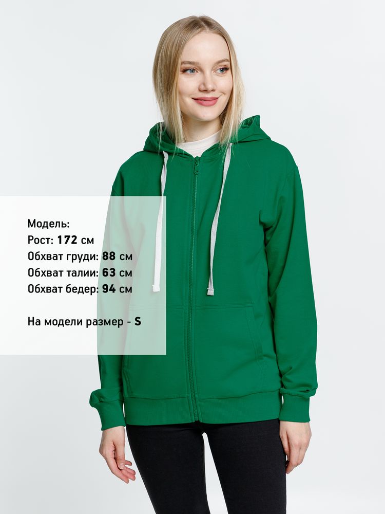 Толстовка на молнии с капюшоном Siverga, зеленая — изображение 4