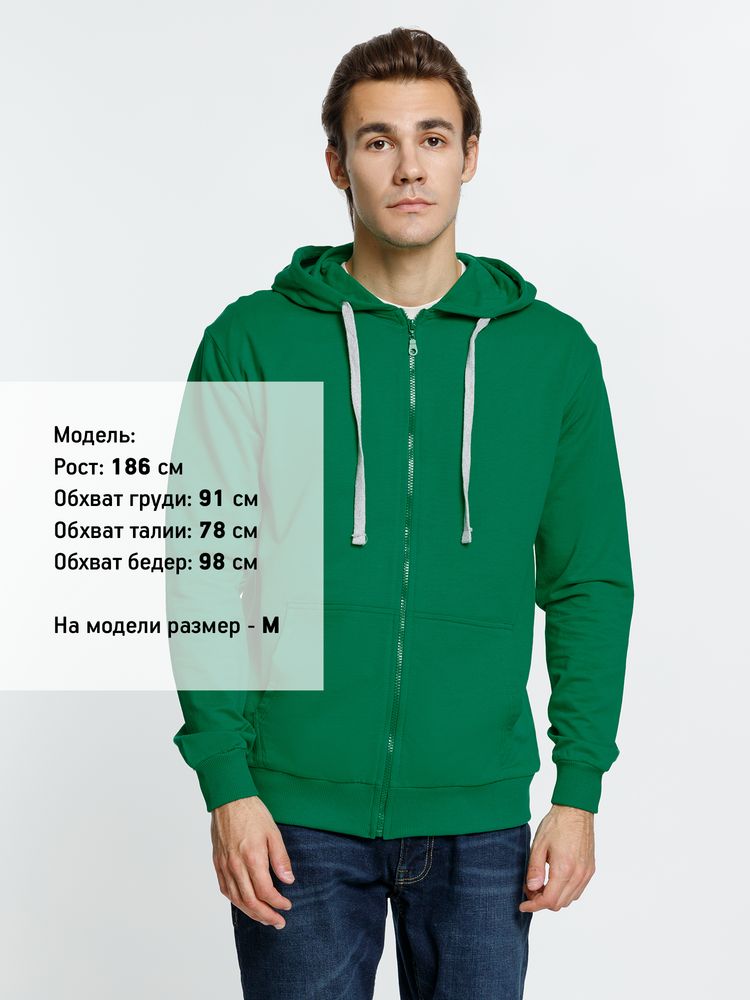 Толстовка на молнии с капюшоном Siverga, зеленая — изображение 8