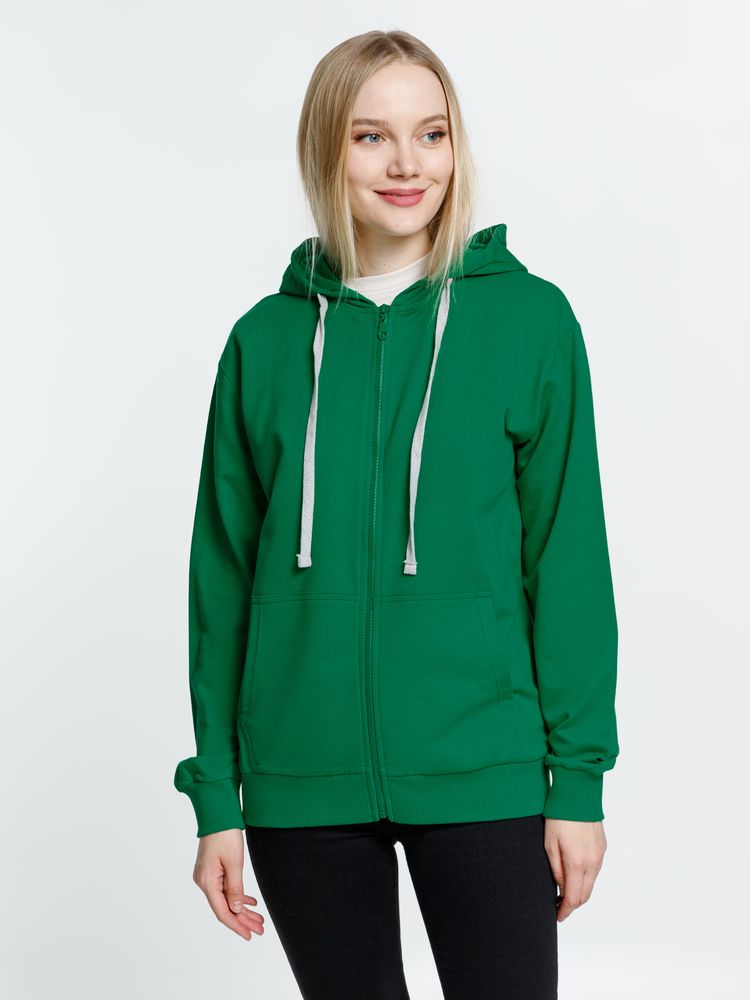 Толстовка на молнии с капюшоном Siverga, зеленая — изображение 5