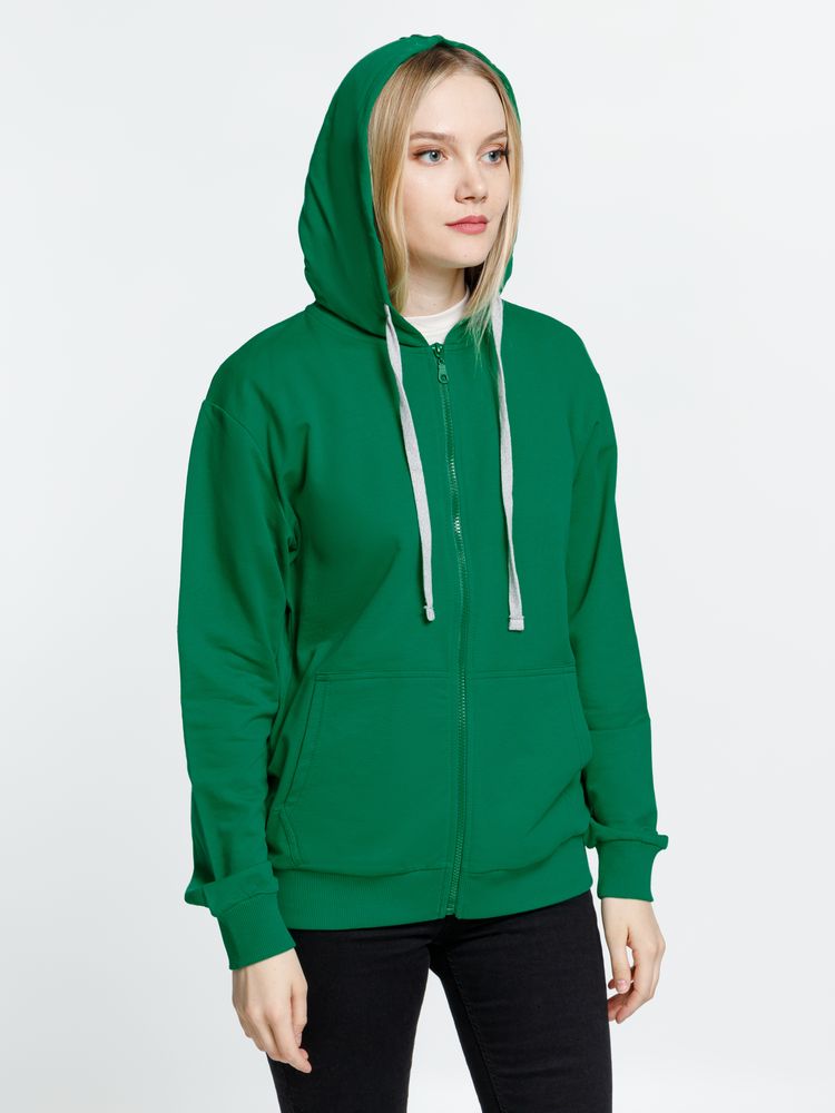 Толстовка на молнии с капюшоном Siverga, зеленая — изображение 7