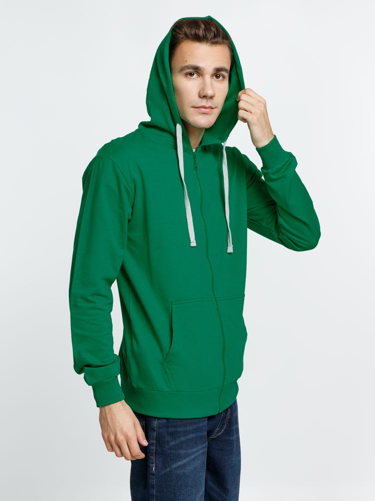 Толстовка на молнии с капюшоном Siverga, зеленая — изображение 10