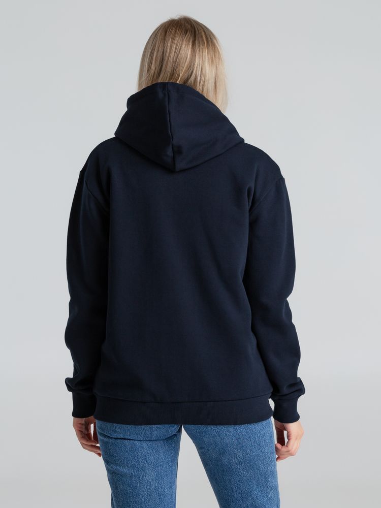 Толстовка на молнии с капюшоном Unit Siverga Heavy, темно-синяя — изображение 8