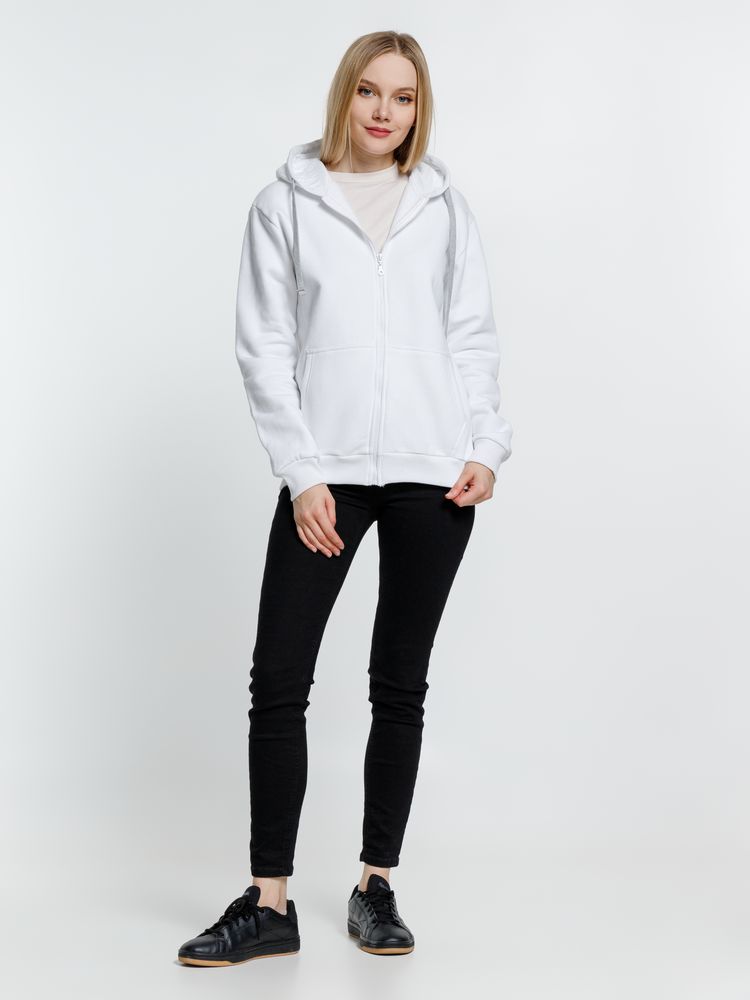 Толстовка на молнии с капюшоном Siverga Heavy, белая (белоснежная) — изображение 11