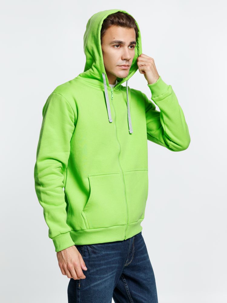 Толстовка на молнии с капюшоном Siverga Heavy, зеленое яблоко — изображение 11
