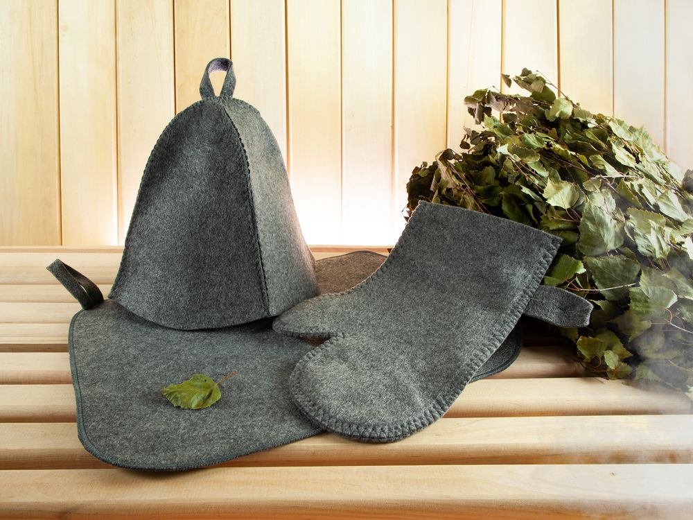 Банная рукавица Heat Off, серая — изображение 3