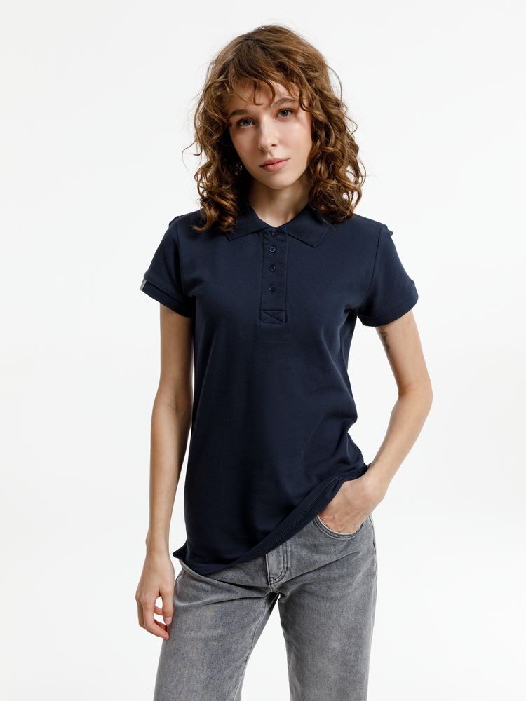 Рубашка поло женская Virma Premium Lady, темно-синяя — изображение 12