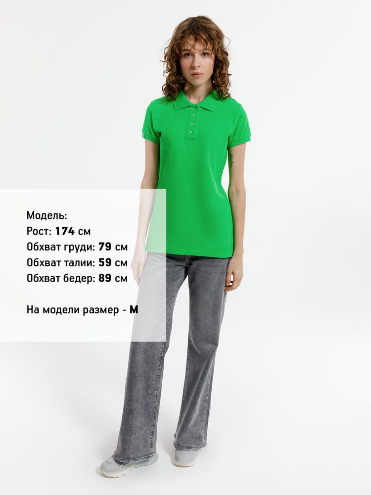 Рубашка поло женская Virma Premium Lady, зеленое яблоко — изображение 7