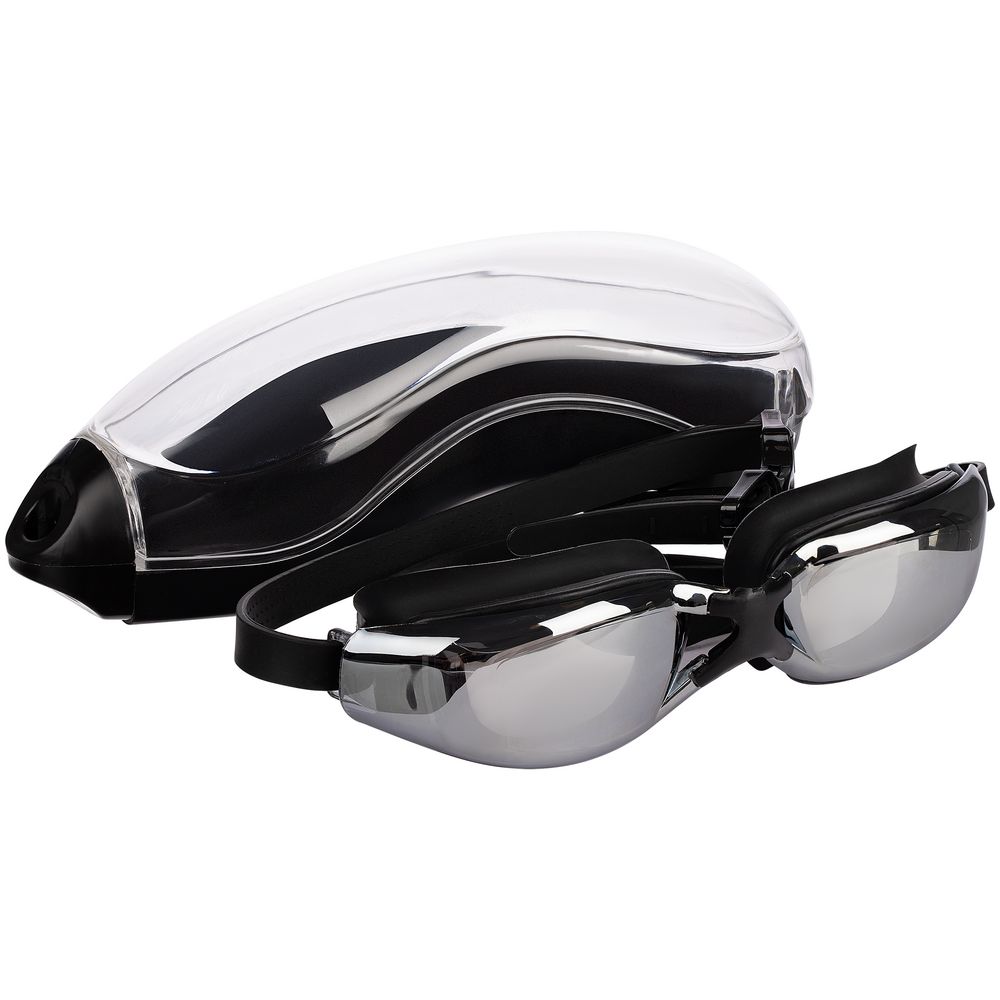 Очки для плавания зеркальные Underwater, черные — изображение 7