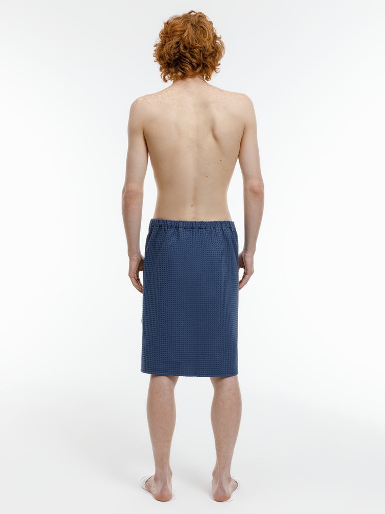 Килт вафельный мужской Onsen, темно-синий, единый размер — изображение 7