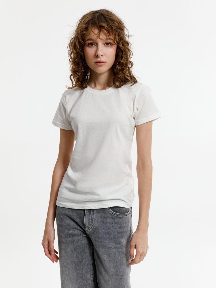 Футболка женская T-bolka Lady, белая (теплый оттенок) — изображение 6