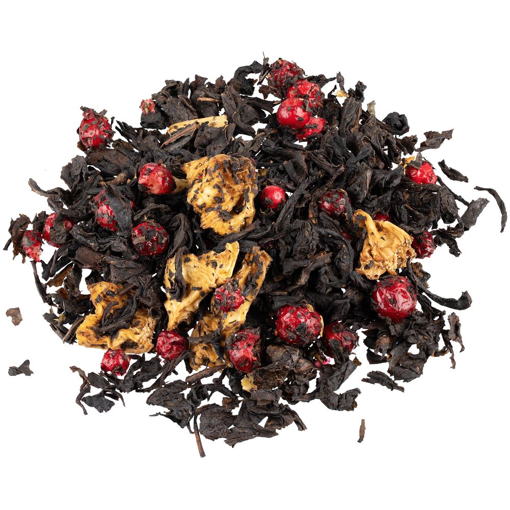 Чай «Сокочай» в желтой декоративной банке, черный с ананасом и брусникой — изображение 3