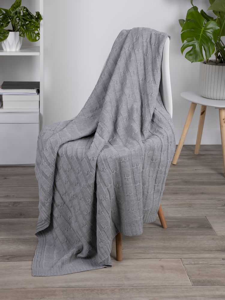 Плед Trenza, светло-серый — изображение 7