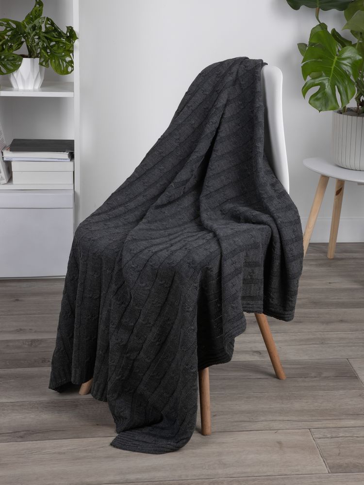 Плед Trenza, темно-серый — изображение 7