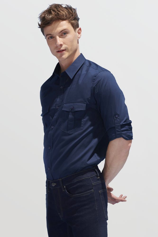 Рубашка мужская Burma Men, темно-синяя — изображение 5