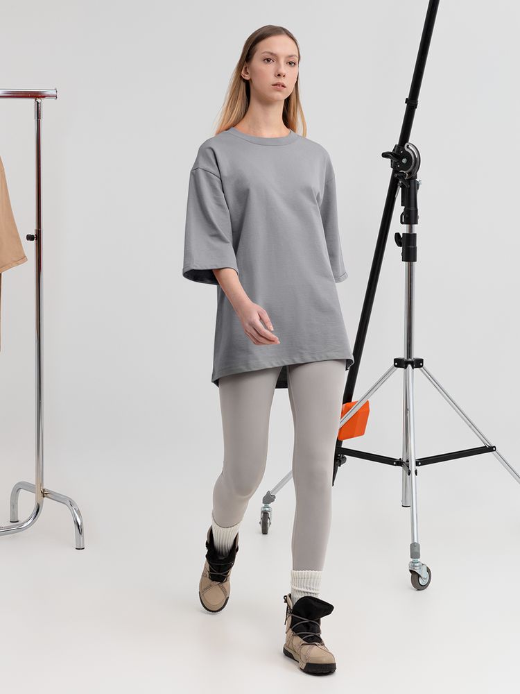 Футболка оверсайз унисекс Kosmos 2.0, светло-серая — изображение 9