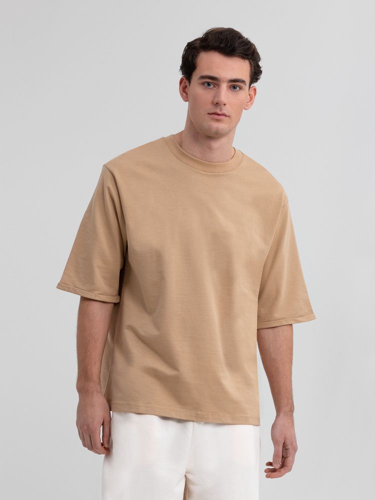 Футболка оверсайз унисекс Kosmos 2.0, бежевая — изображение 8