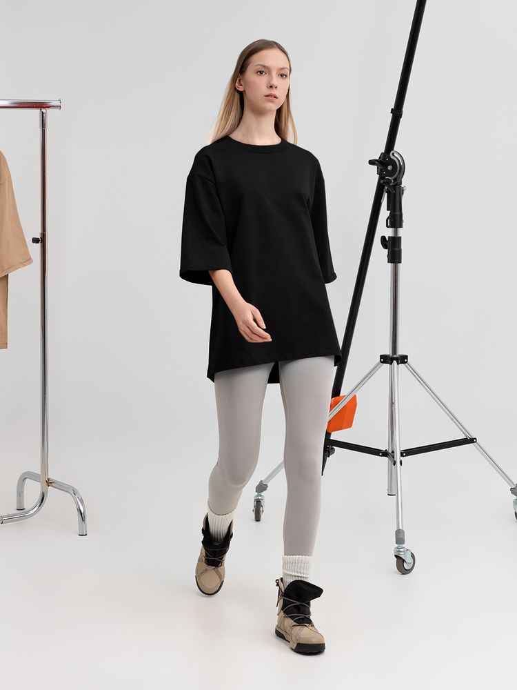 Футболка оверсайз унисекс Kosmos 2.0, черная — изображение 7