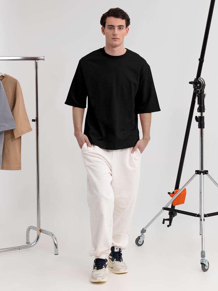 Футболка оверсайз унисекс Kosmos 2.0, черная — изображение 8