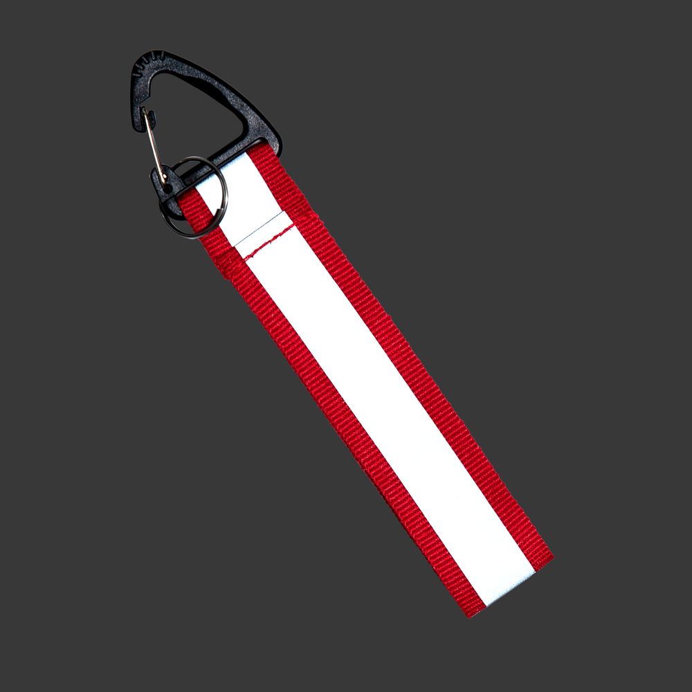 Светоотражающий брелок Flashline, серый с красным — изображение 6