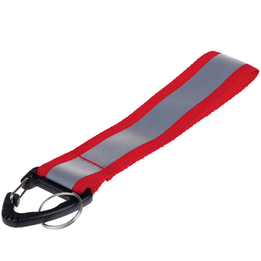 Светоотражающий брелок Flashline, серый с красным — изображение 3