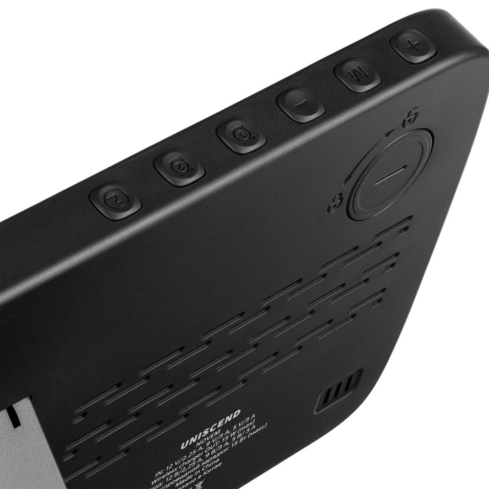 Станция беспроводной зарядки с часами и календарем и подсветкой лого Novem, черная — изображение 6